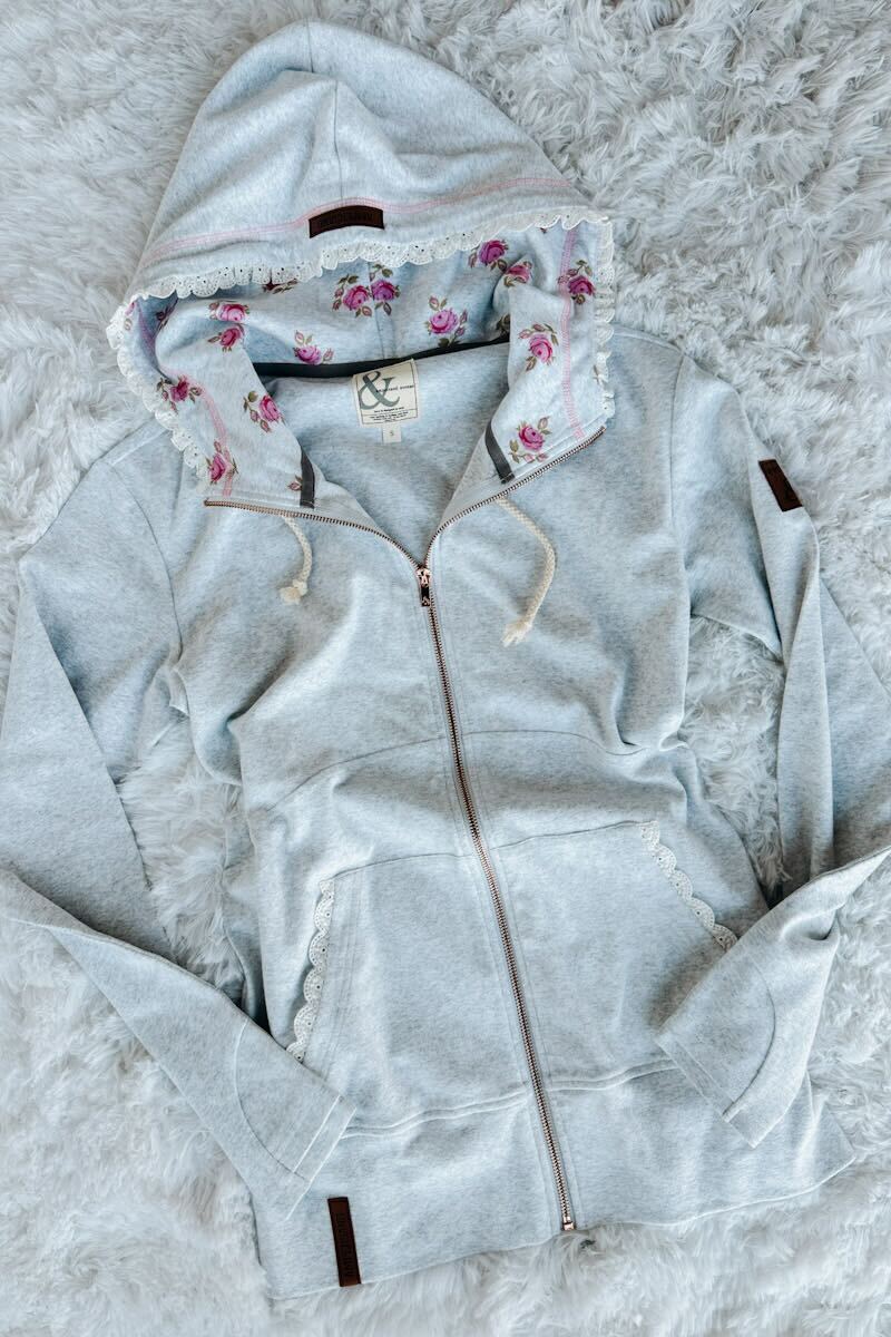 Ampersand Avenue FullZip Sweatshirt - Morning Mist