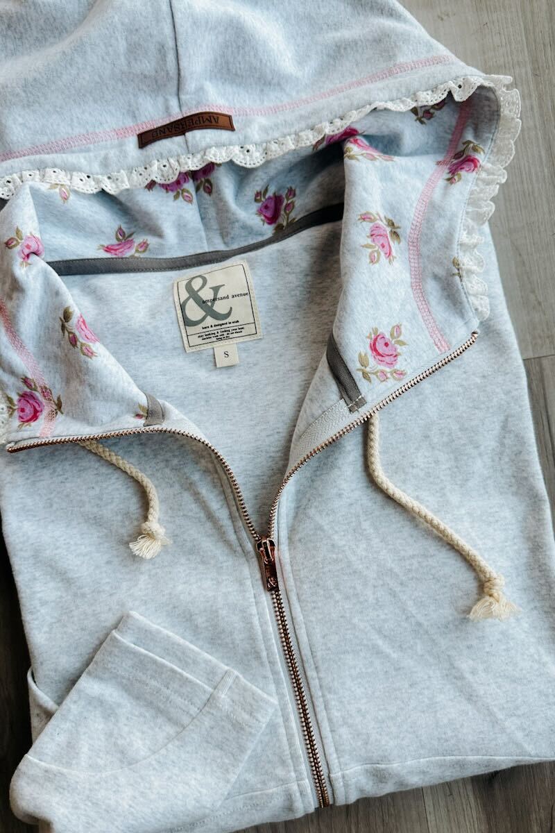 Ampersand Avenue FullZip Sweatshirt - Morning Mist