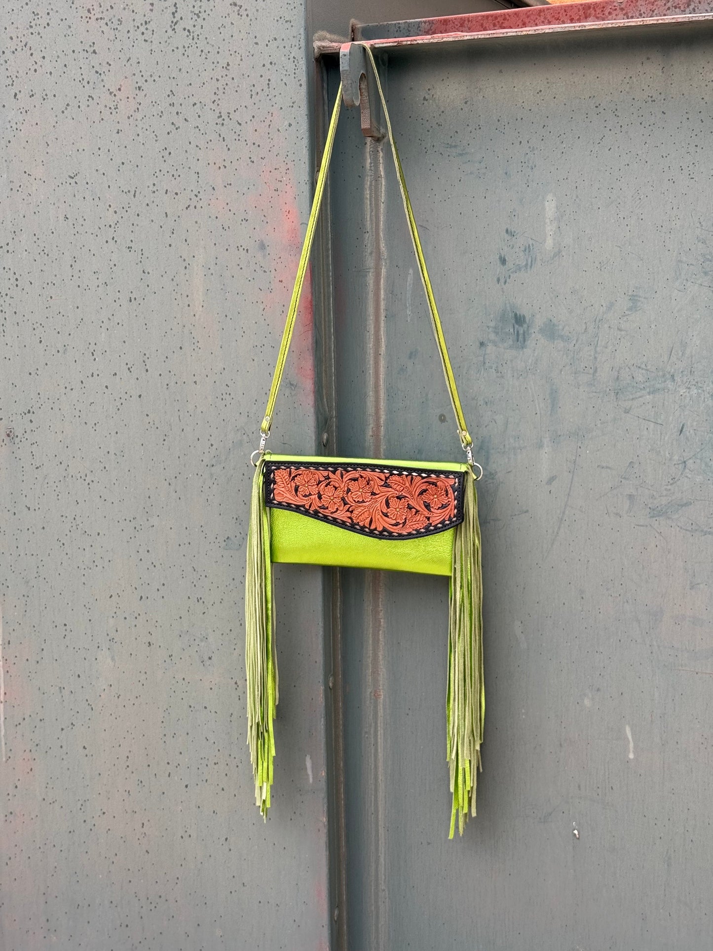 Alamo Saddlery Fringe Clutch- Prickly Pear