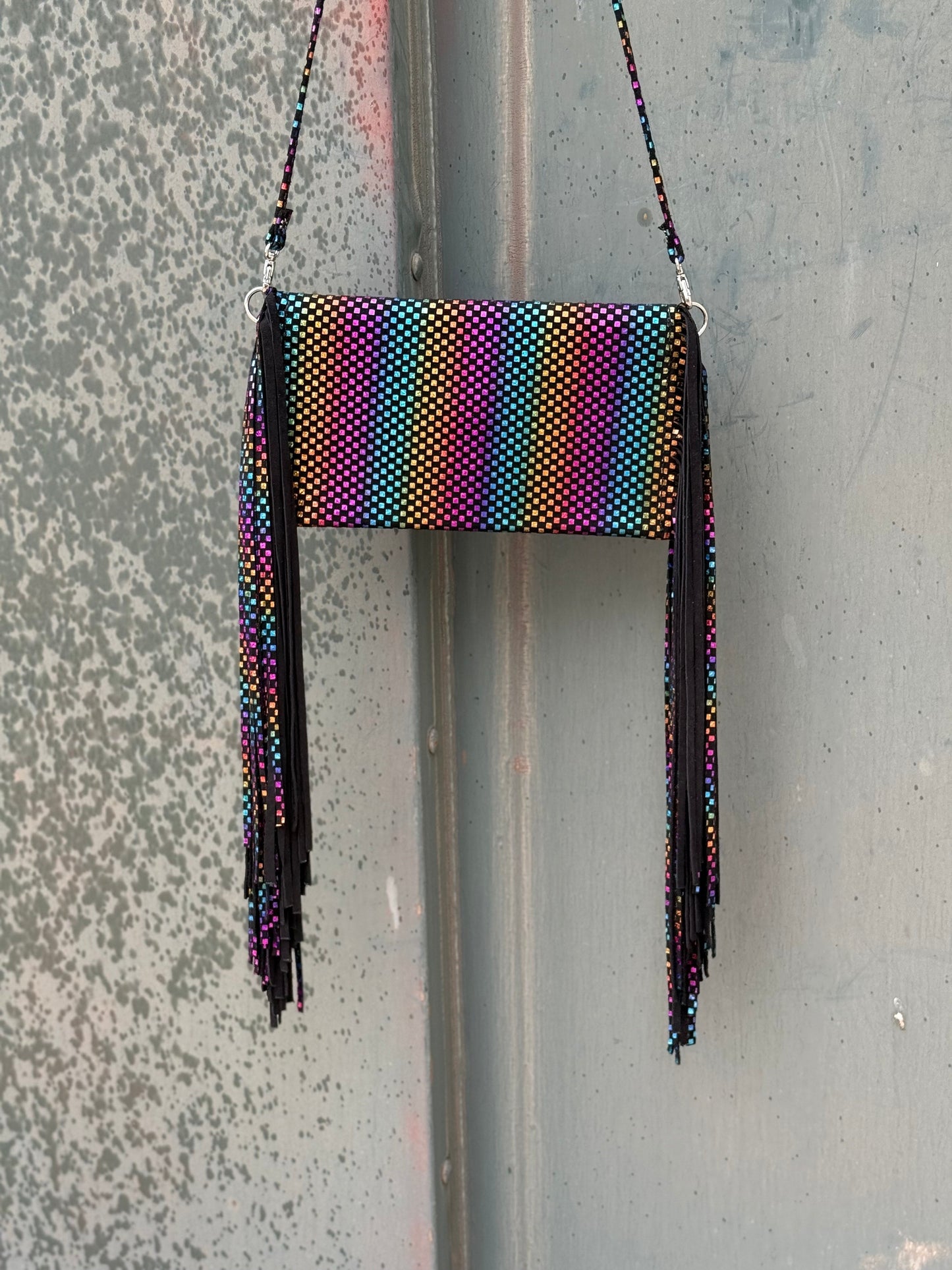 Alamo Saddlery Fringe Clutch- Neon Rodeo