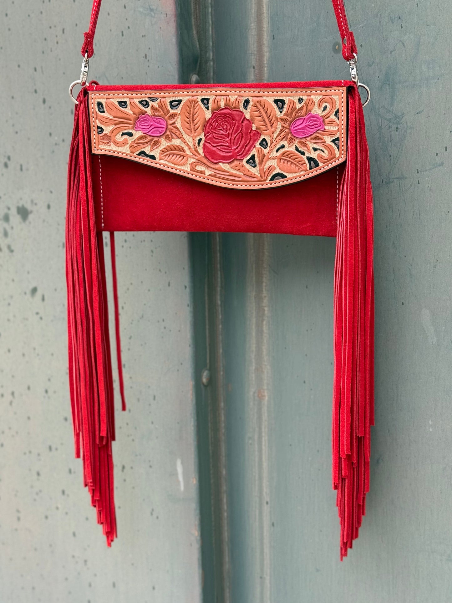 Alamo Saddlery Fringe Clutch- Cheetah Rose