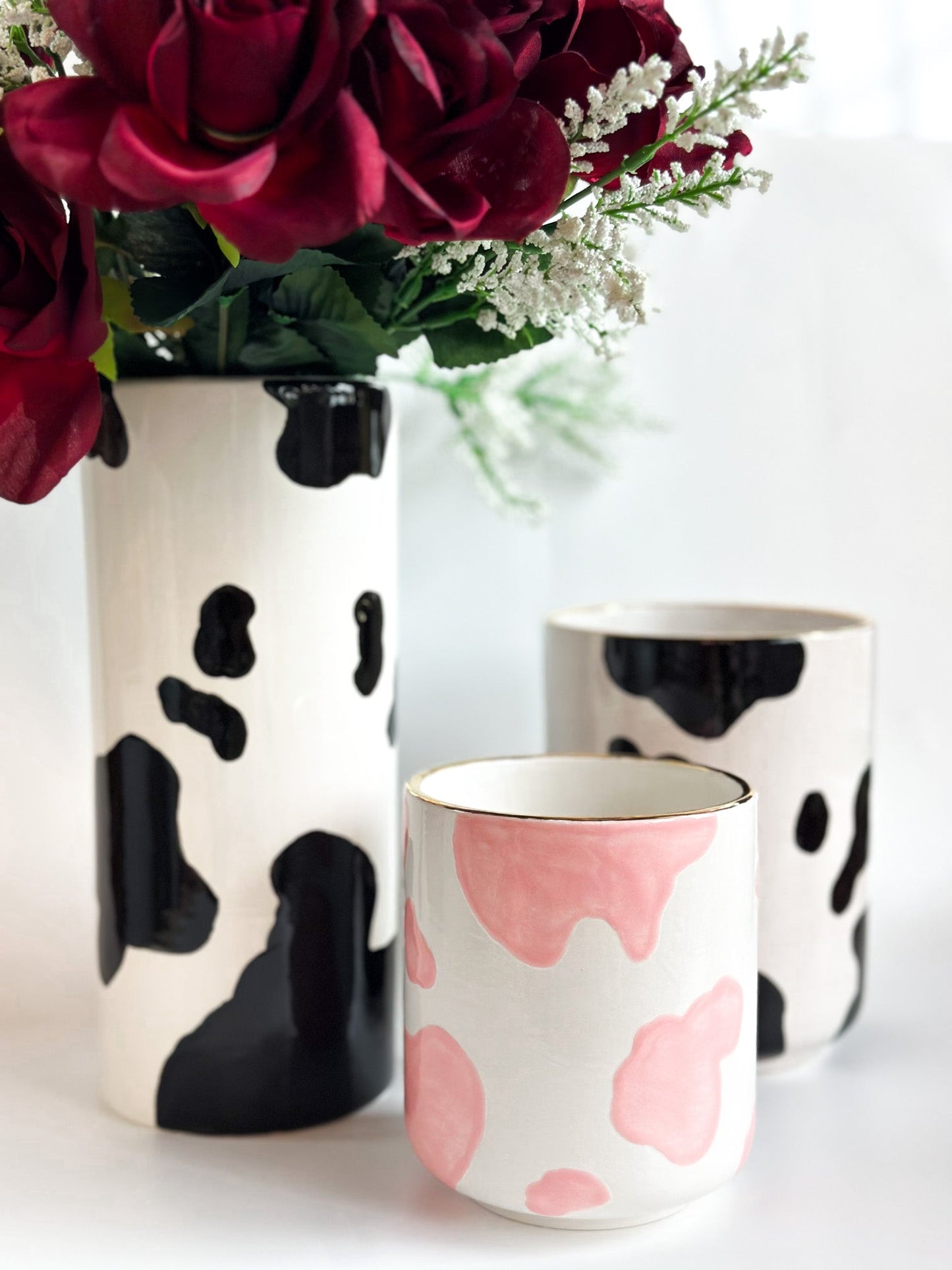 Cow Print Column Vase Made in America