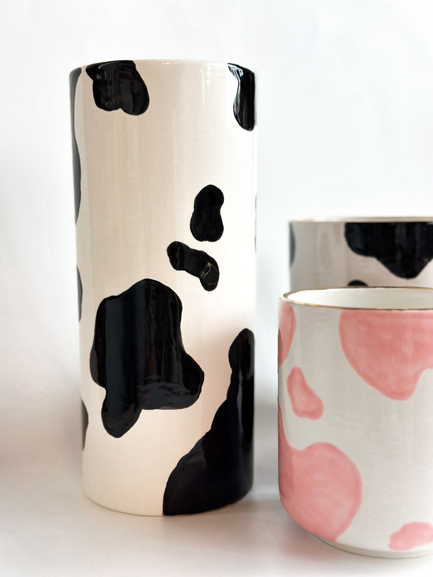 Cow Print Column Vase Made in America