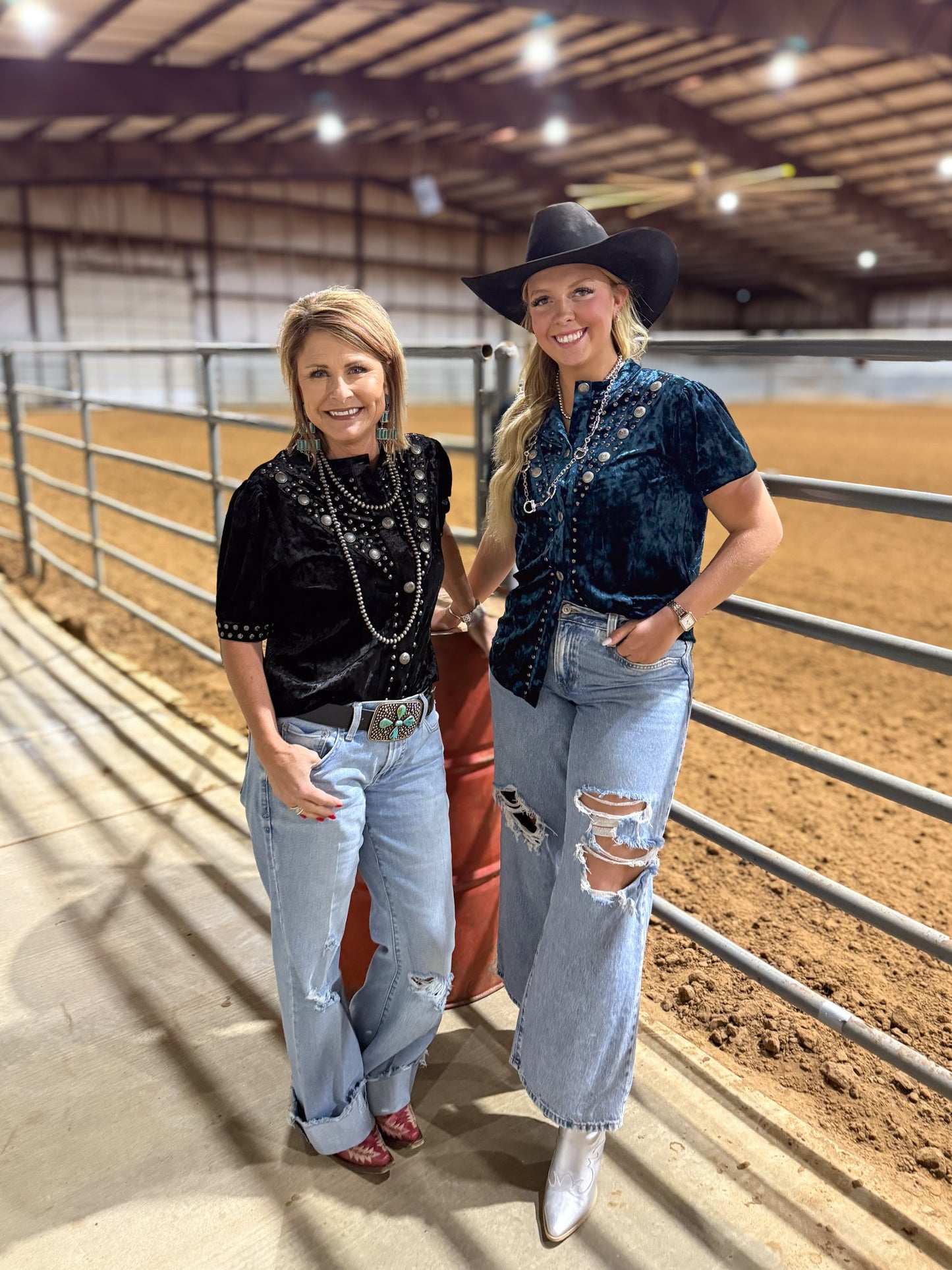 BLACK Vallejo Velvet Button Up