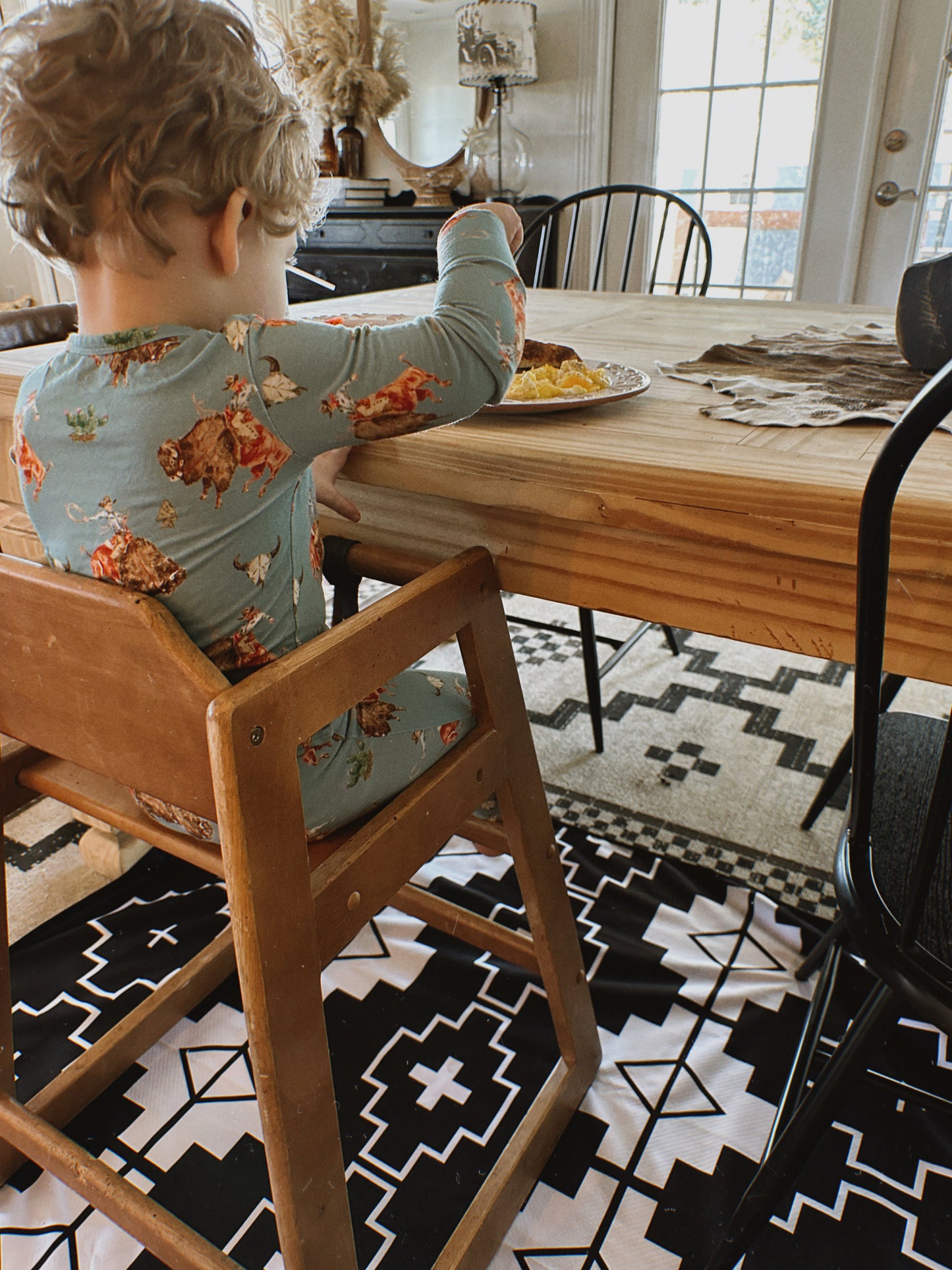 Western Grande New Splat Mat - Black - for High Chairs + Play Time Messes