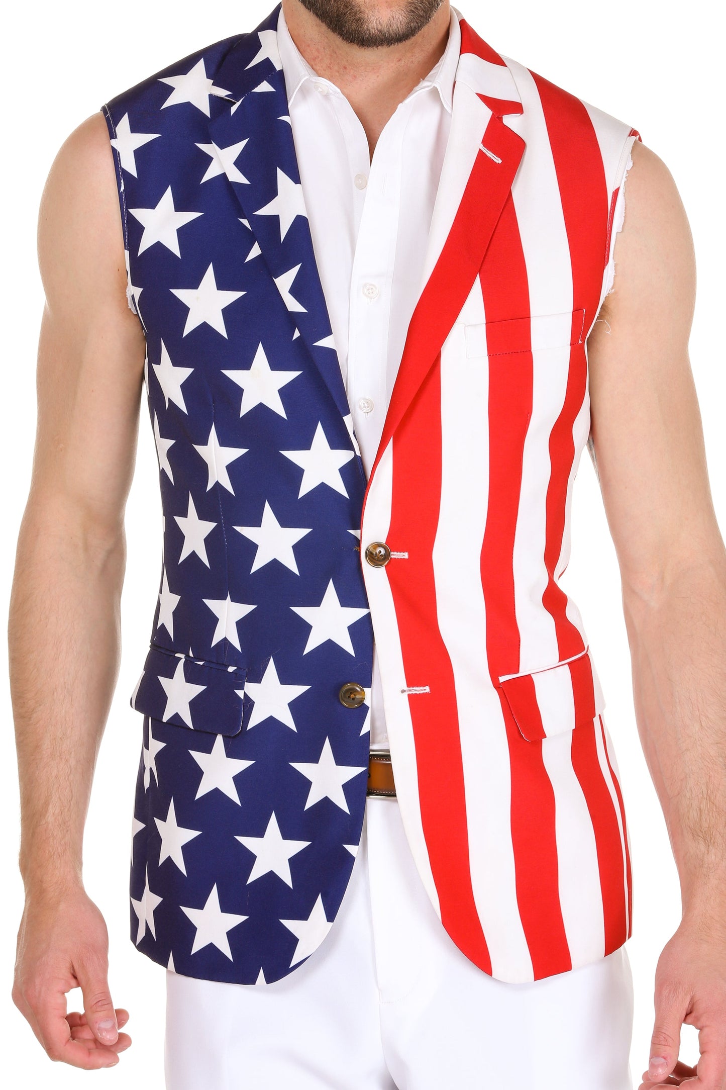 The Tommy J | American Flag Print Sleeveless Vest SIZE 42