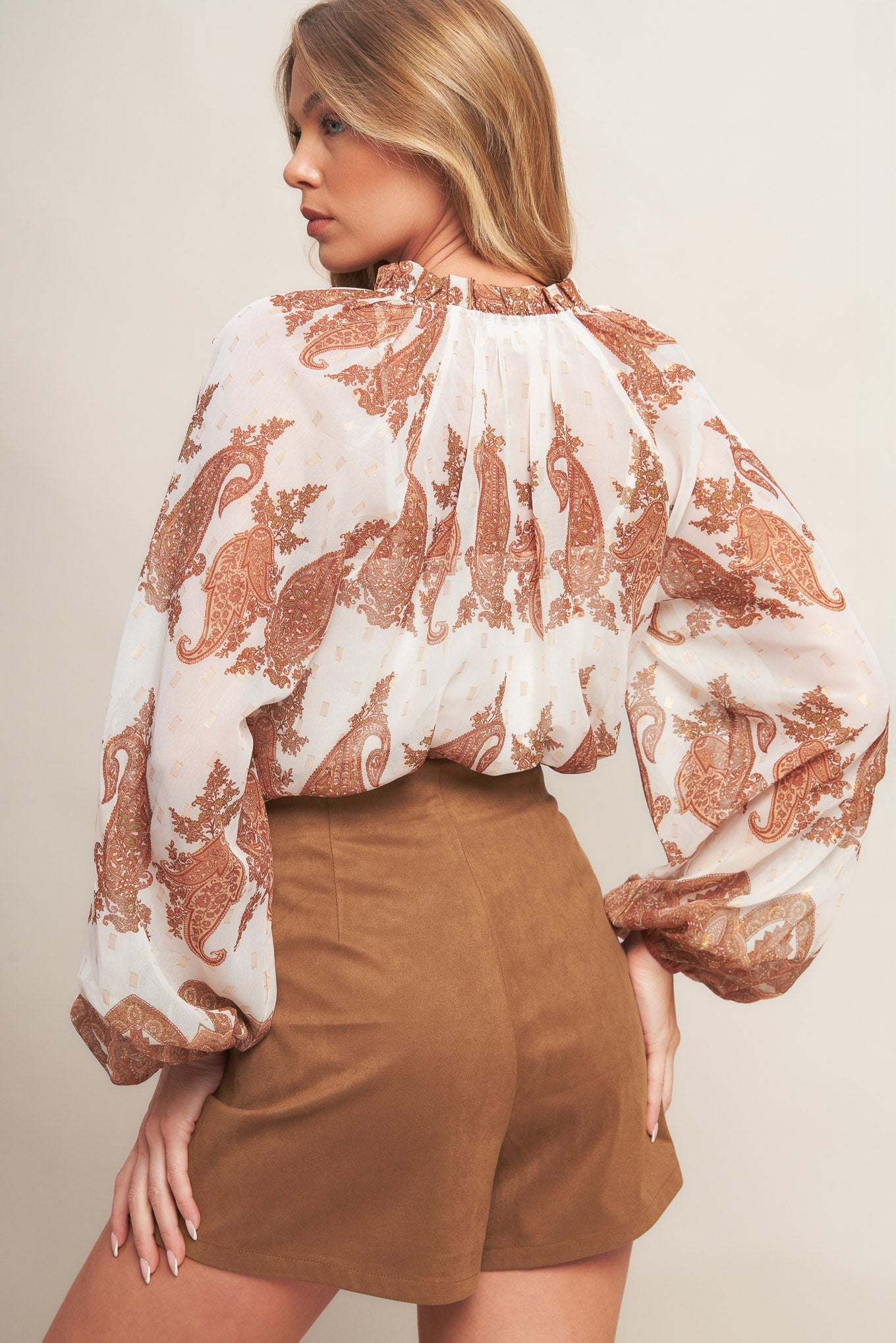 Flying Tomato Desert Flower Faux Suede Skort