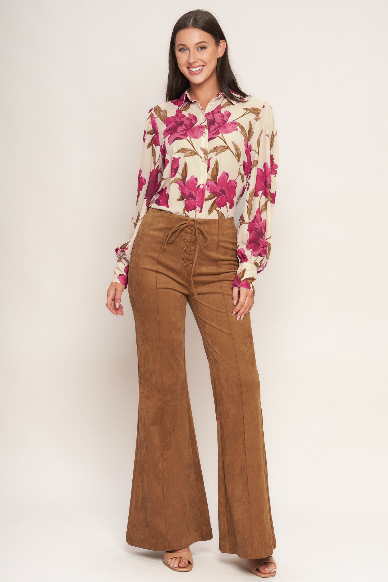 Flying Tomato Wild Honey Faux Suede Pants