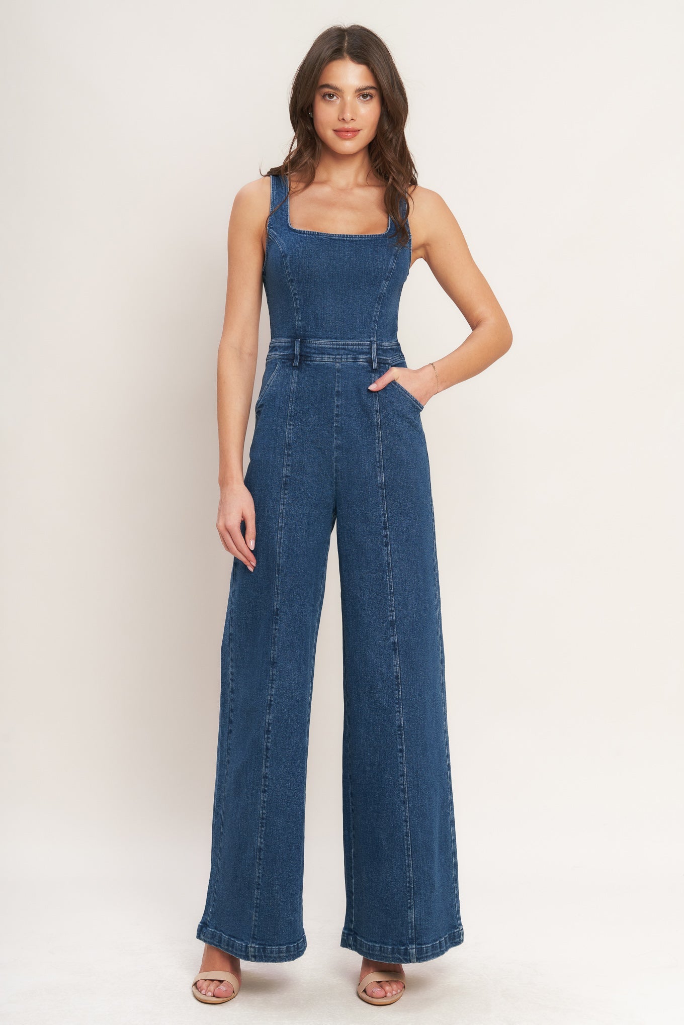 Flying Tomato Desk To Dinner Ready Denim Jumpsuit