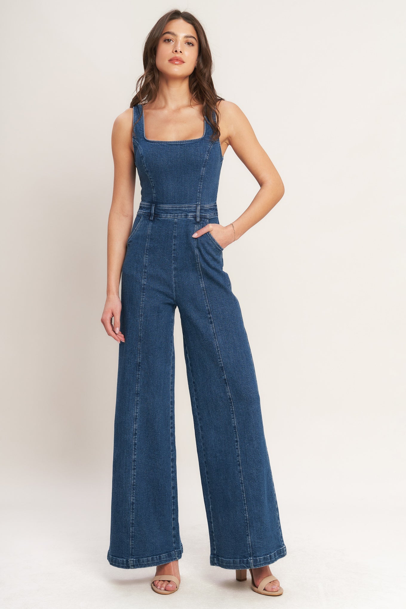 Flying Tomato Desk To Dinner Ready Denim Jumpsuit