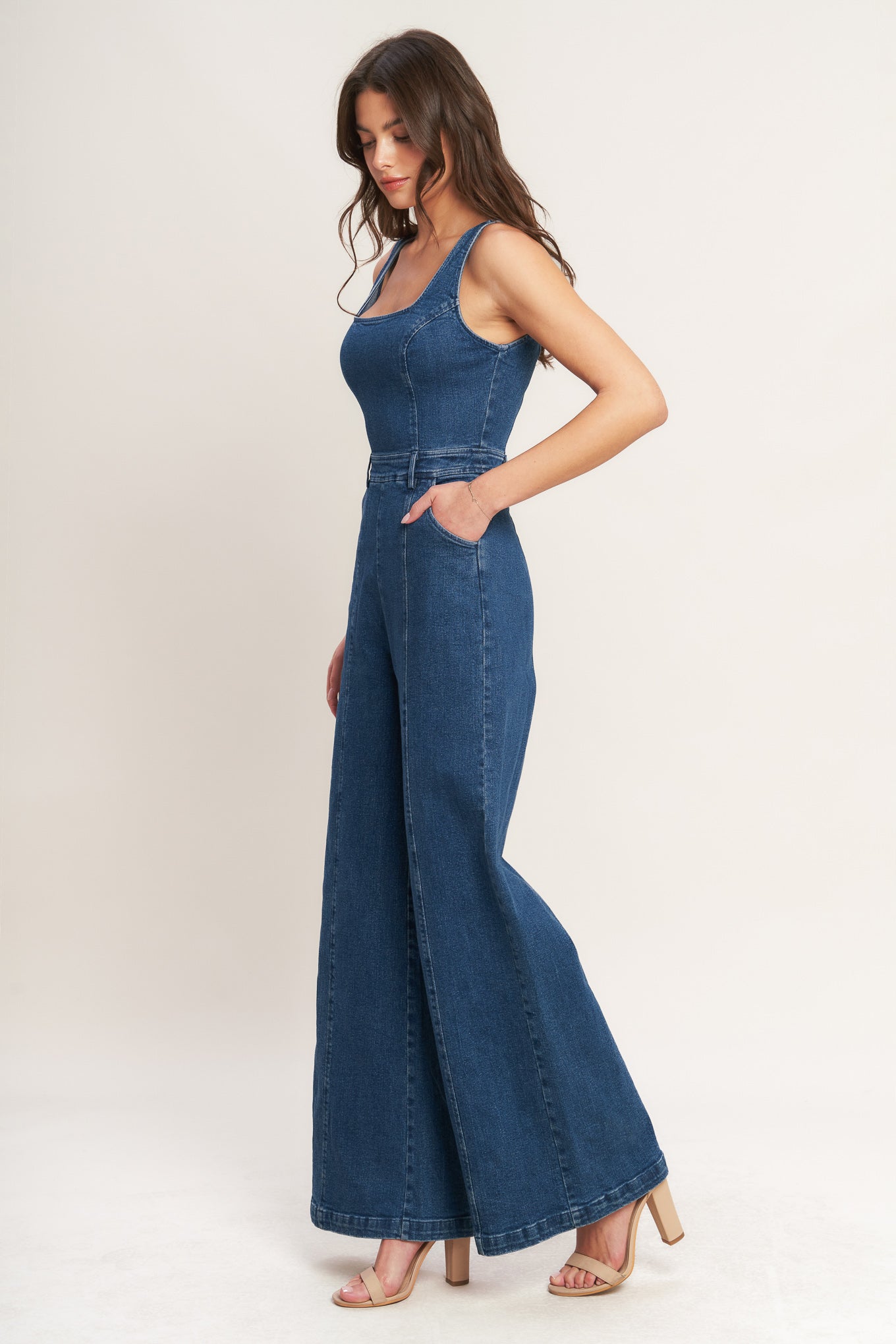 Flying Tomato Desk To Dinner Ready Denim Jumpsuit