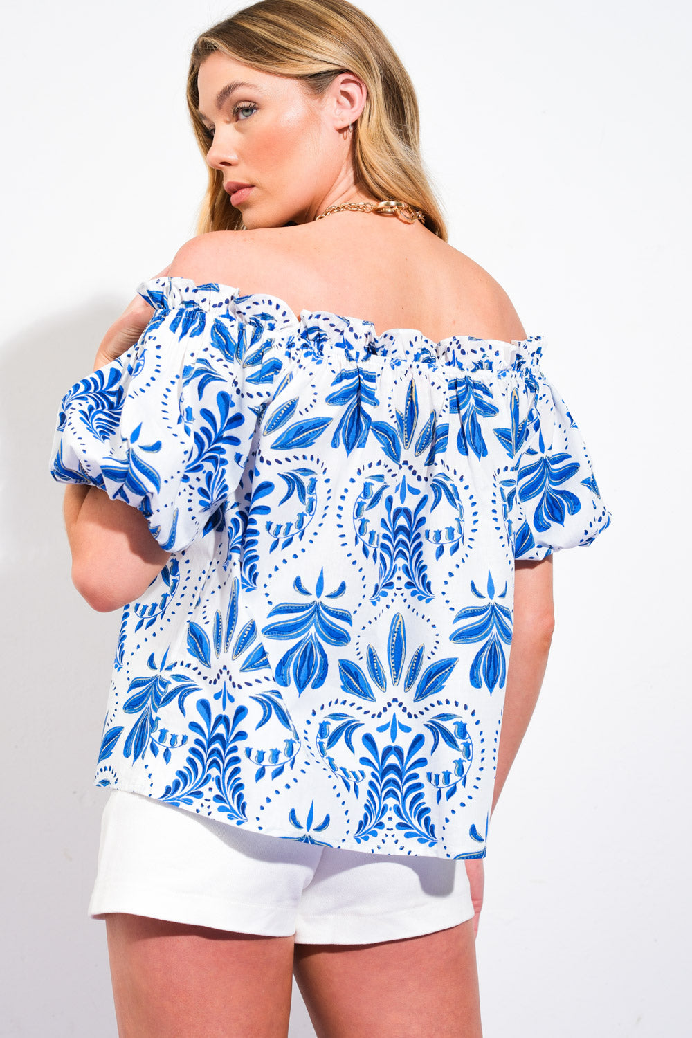 Flying Tomato Divide And Contour Woven Top