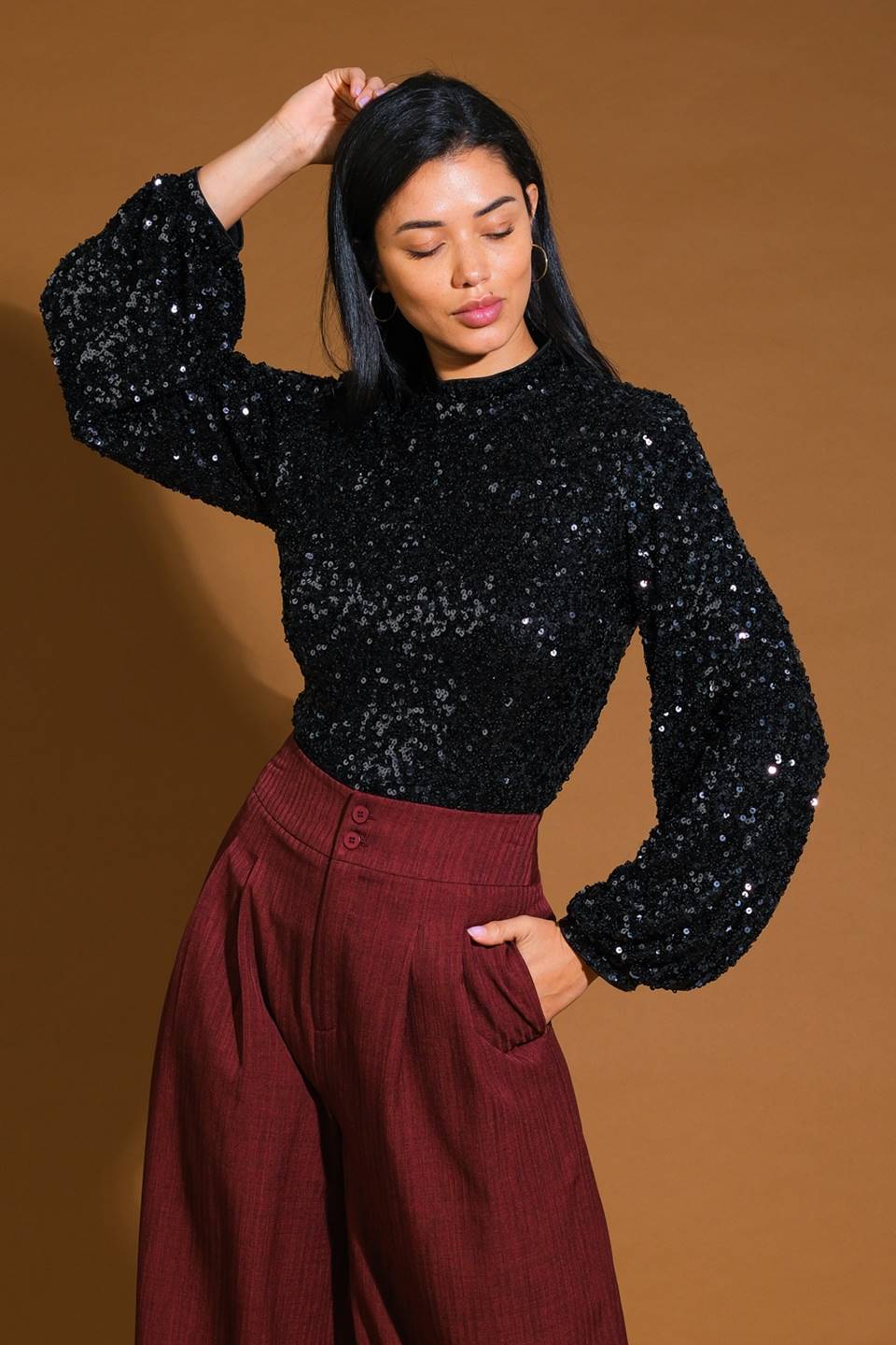 Flying Tomato Stay The Same Sequin Top