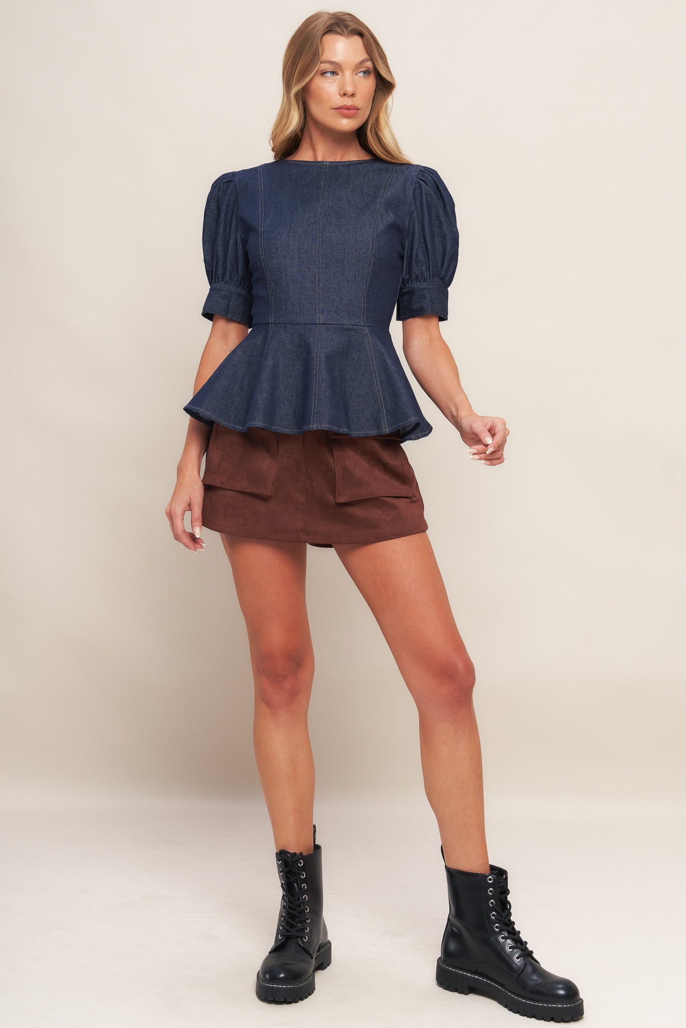 Flying Tomato Classic Edge Dark Denim Top