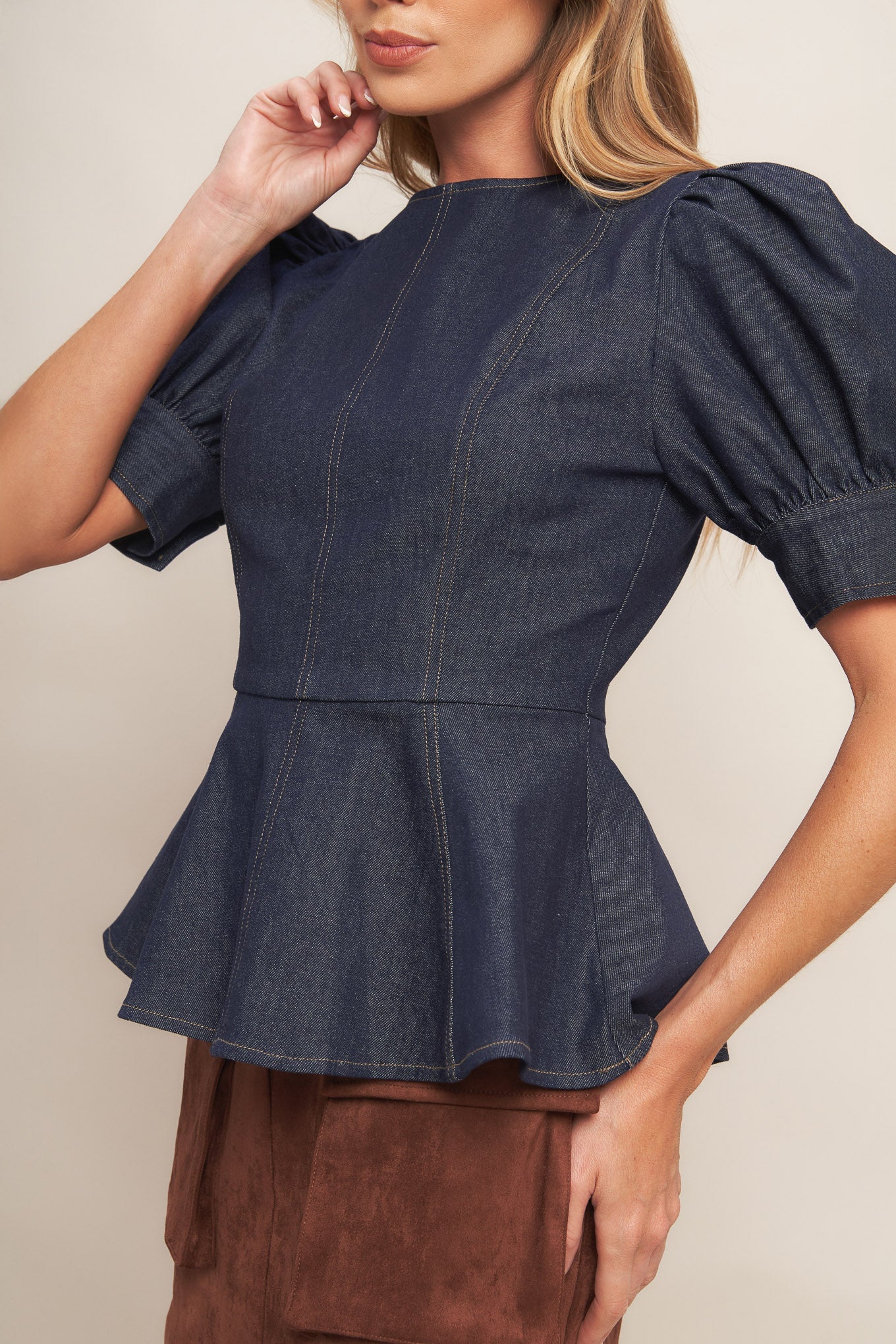 Flying Tomato Classic Edge Dark Denim Top