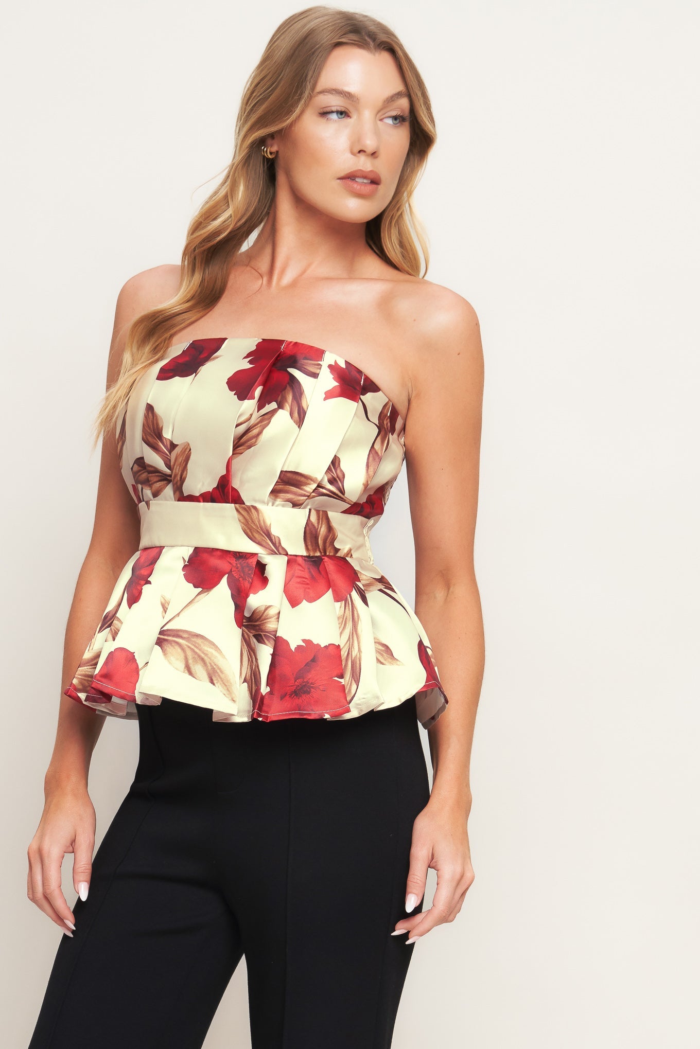 Flying Tomato Holiday Blossom Woven Top