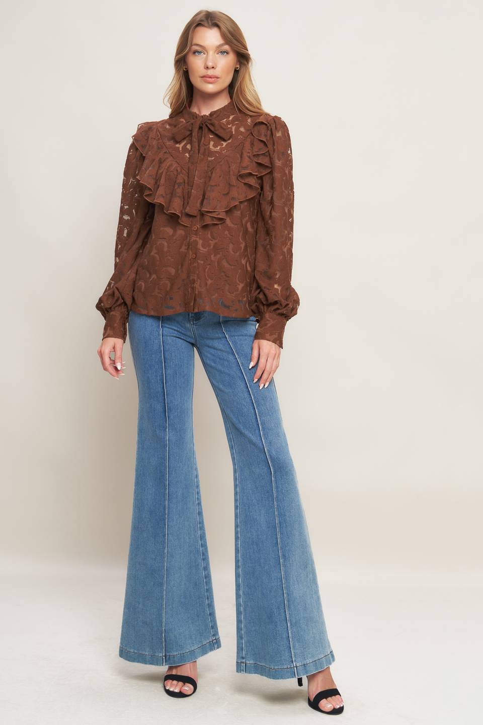 Flying Tomato Romantic Shade Woven Lace Top