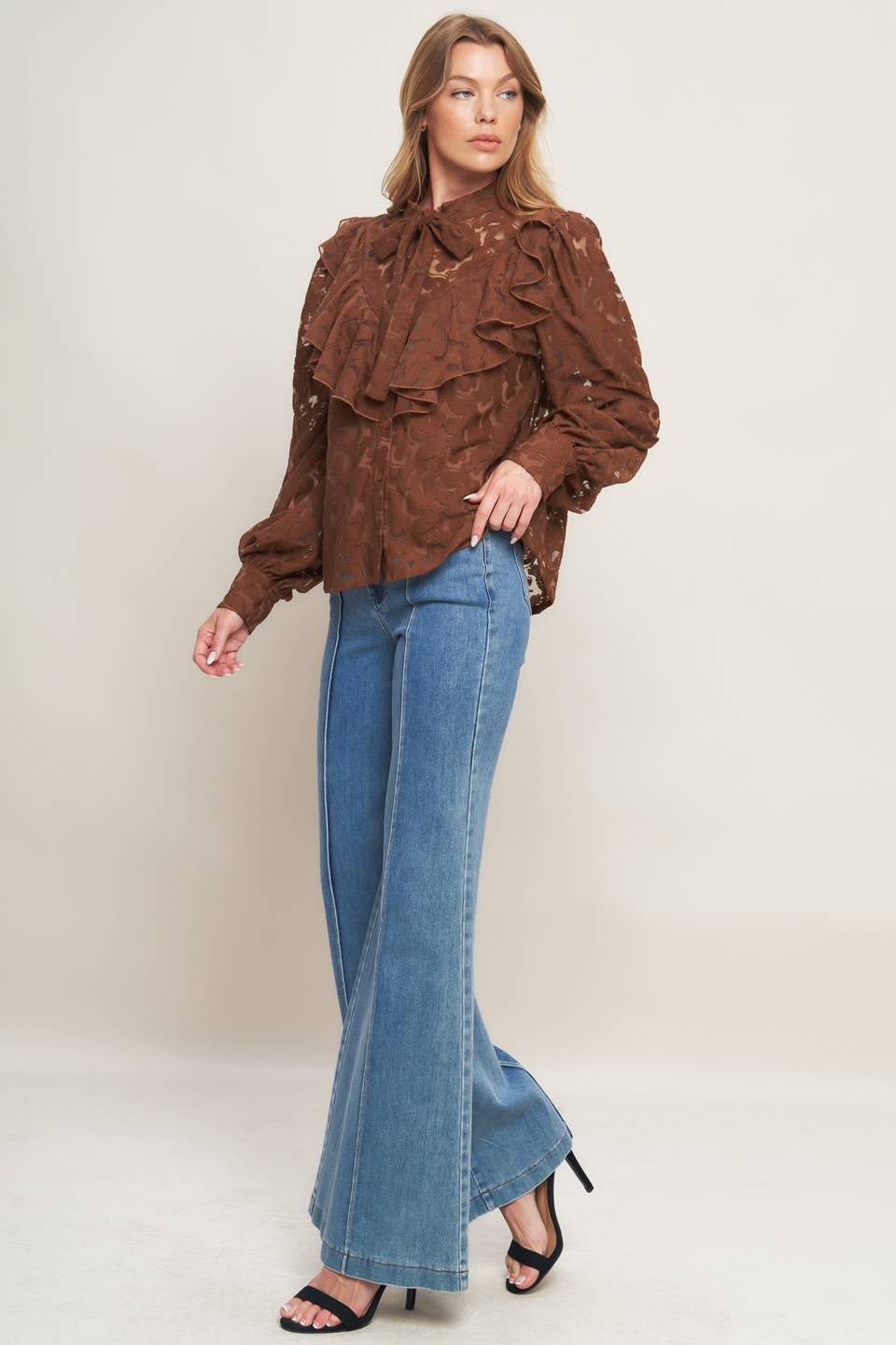 Flying Tomato Romantic Shade Woven Lace Top