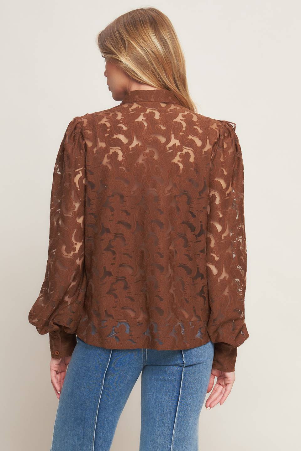 Flying Tomato Romantic Shade Woven Lace Top
