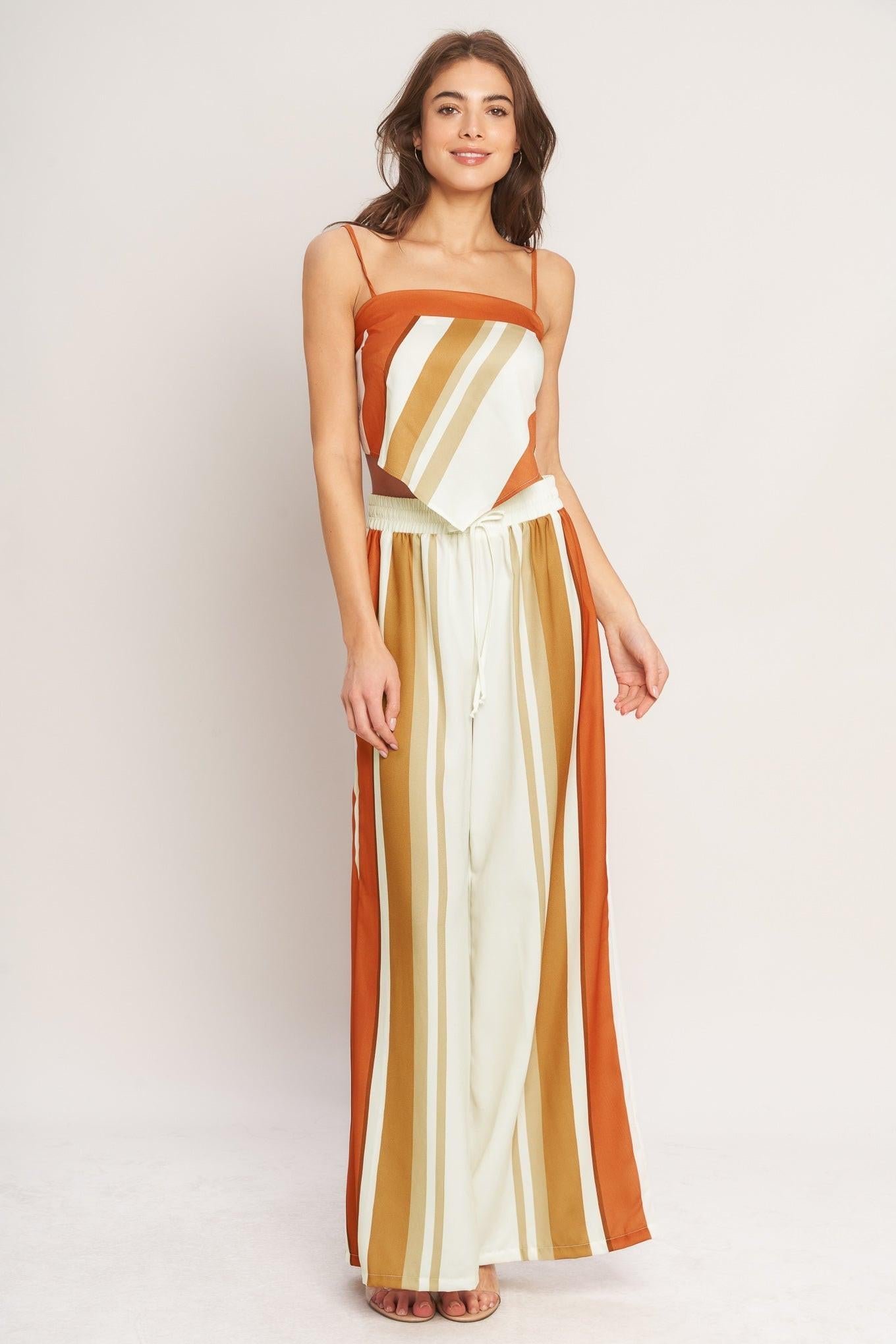 Flying Tomato Golden Horizon Woven Scarf Top