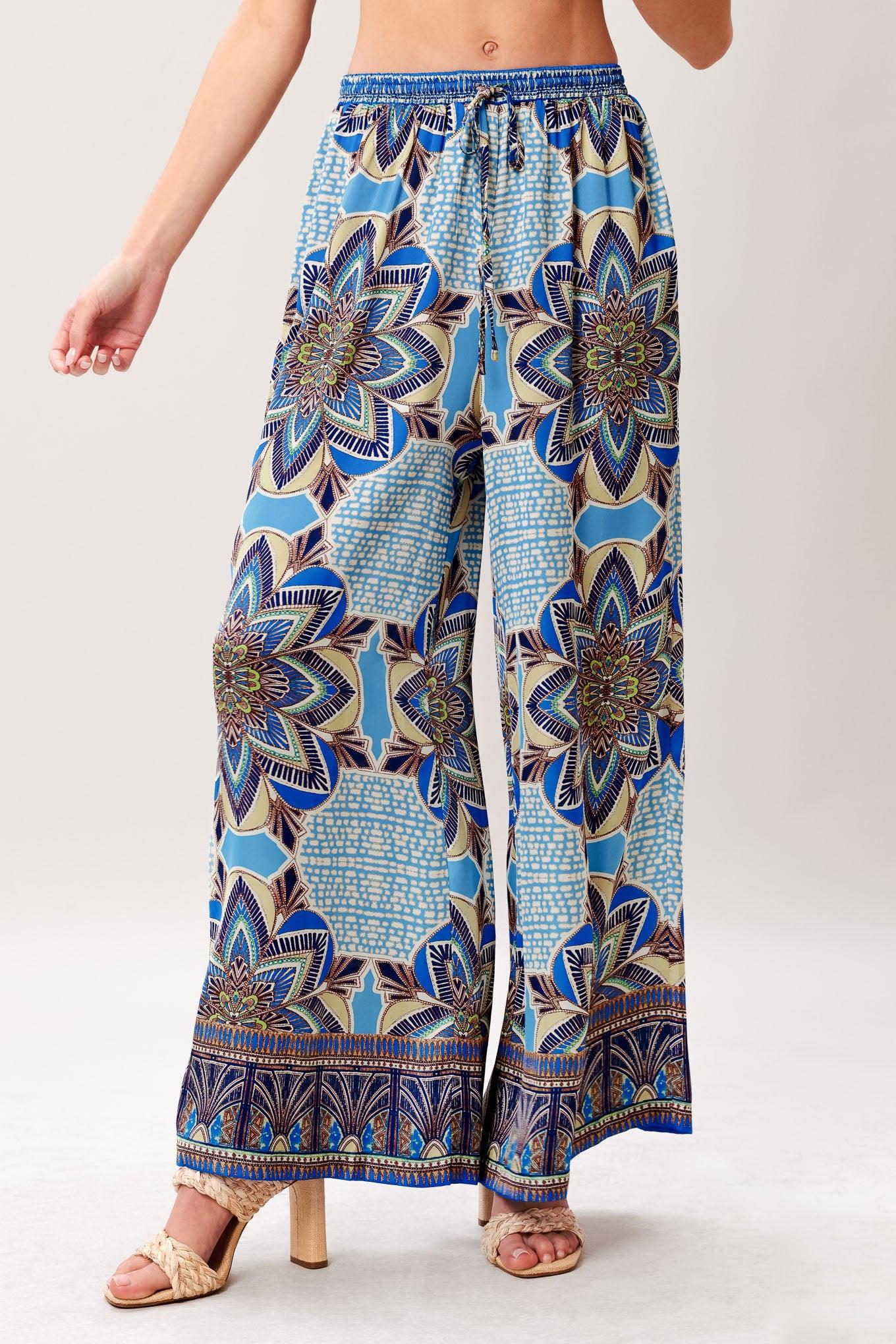 Flying Tomato Azure Mandala Woven Scarf Top and Pant Set