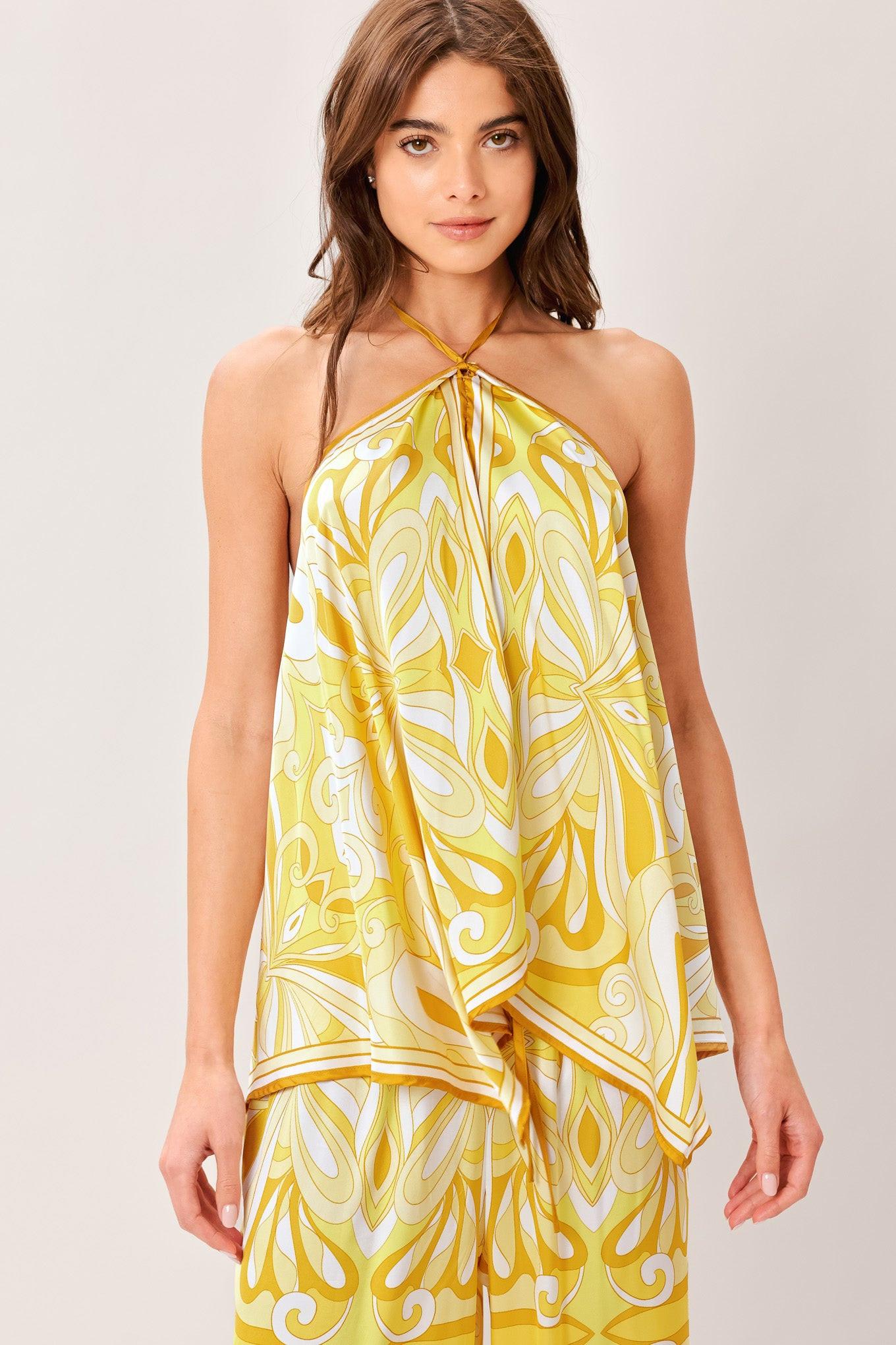 Flying Tomato Golden Swirl Woven Hanky Top