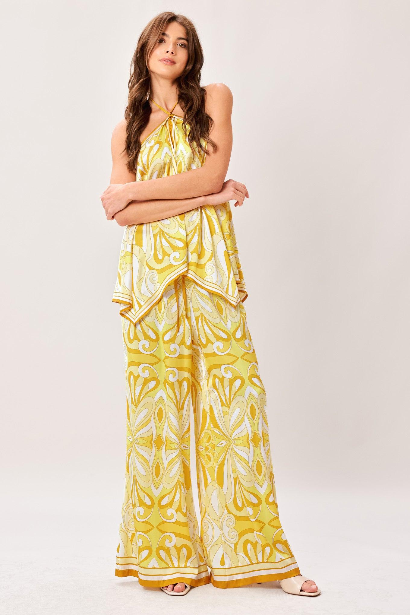 Flying Tomato Golden Swirl Woven Hanky Top