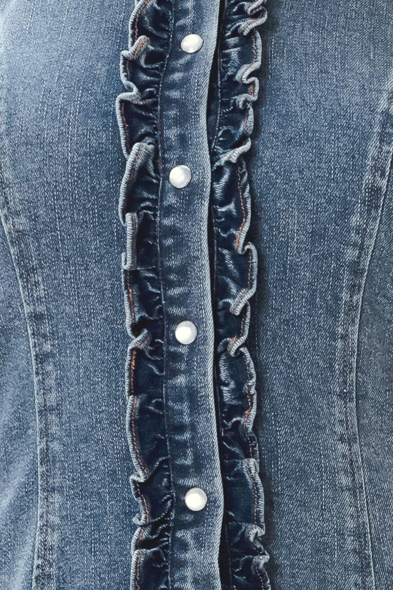 Flying Tomato Indigo Babe Denim Top