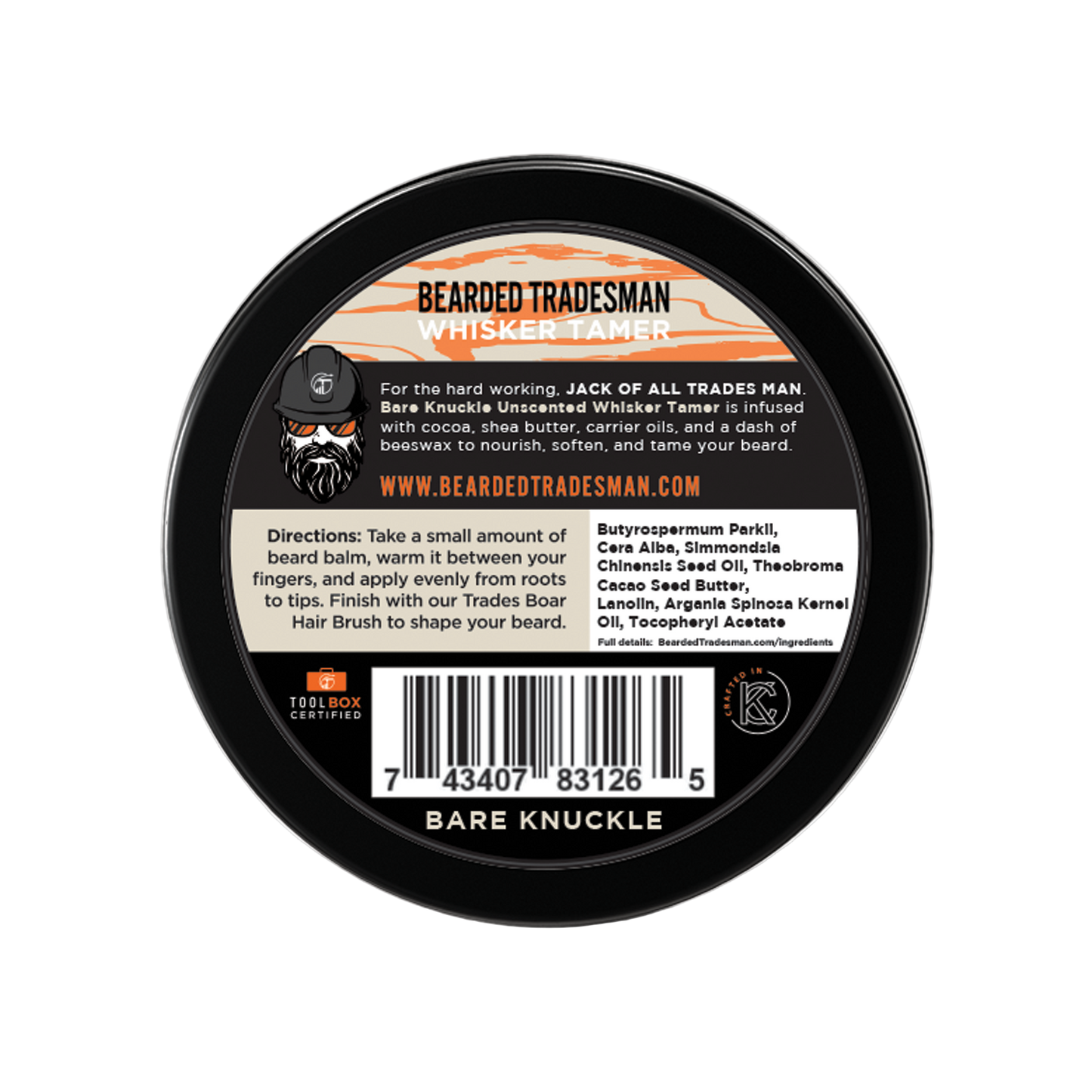 Bearded Tradesman Bare Knuckle - Unscented Grit - Whisker Tamer