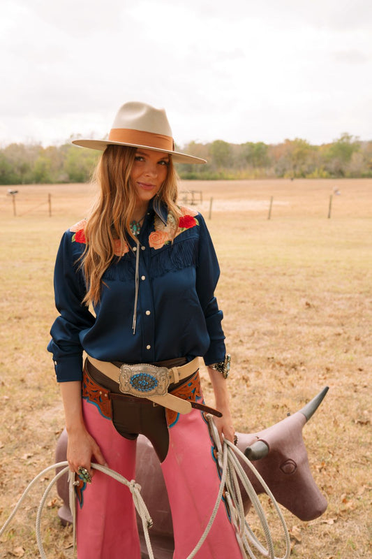 Rodeo Quincy Dark Navy Button Up