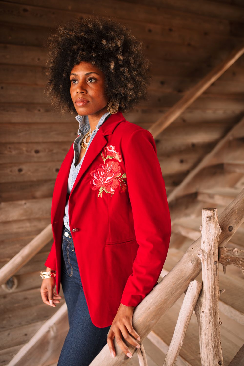 Rodeo Quincy Red Velvet Jacket