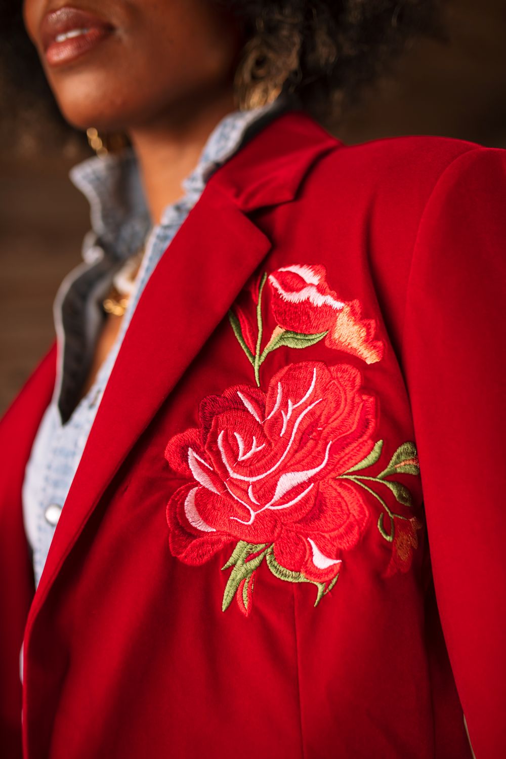 Rodeo Quincy Red Velvet Jacket