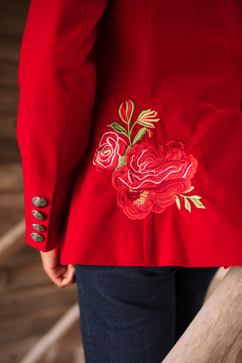 Rodeo Quincy Red Velvet Jacket