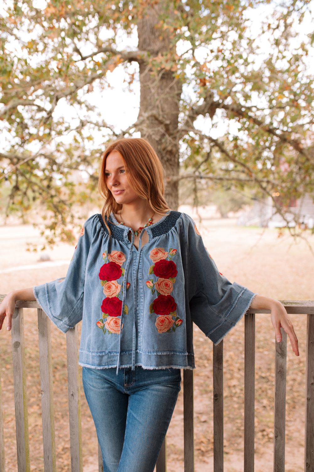 Rodeo Quincy Denim and Rose Top