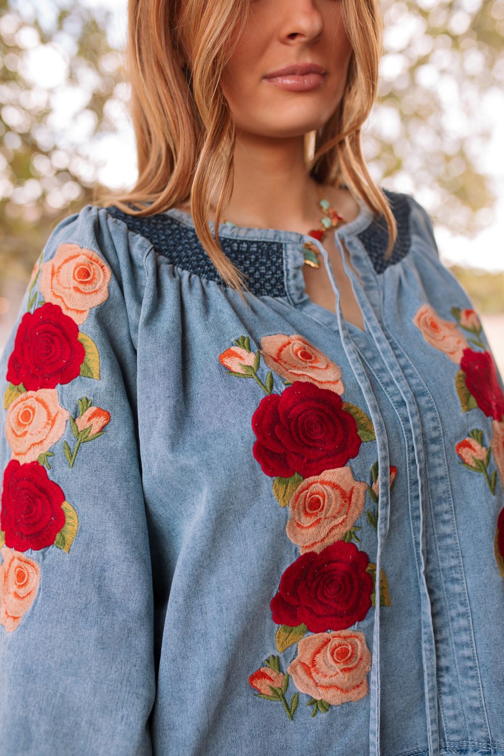 Rodeo Quincy Denim and Rose Top