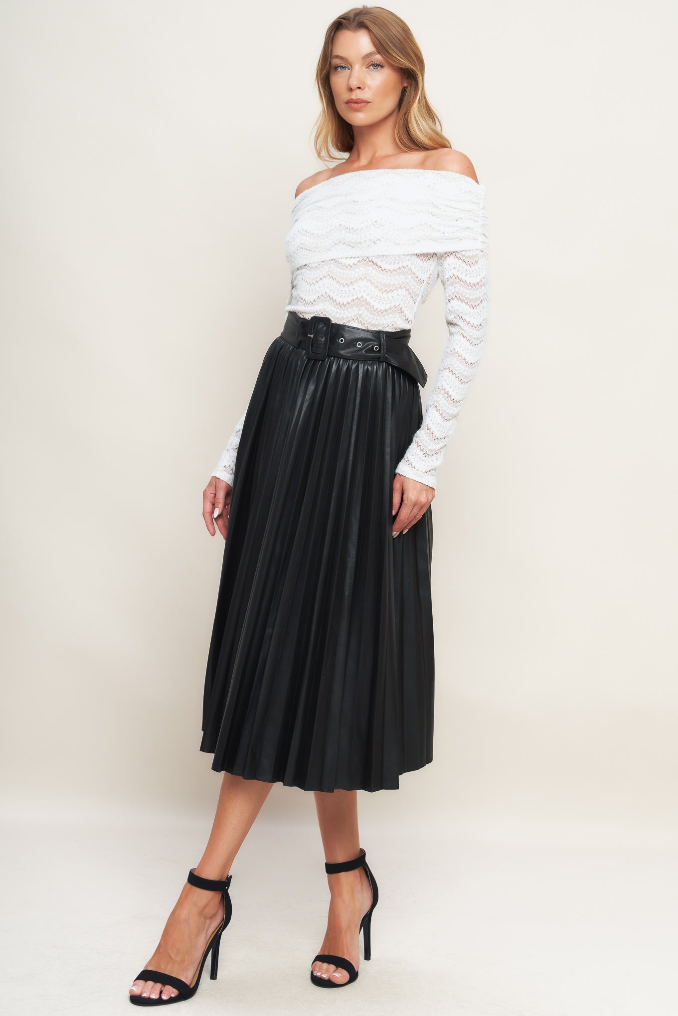 Flying Tomato You Fill My Life With Leather Midi Skirt