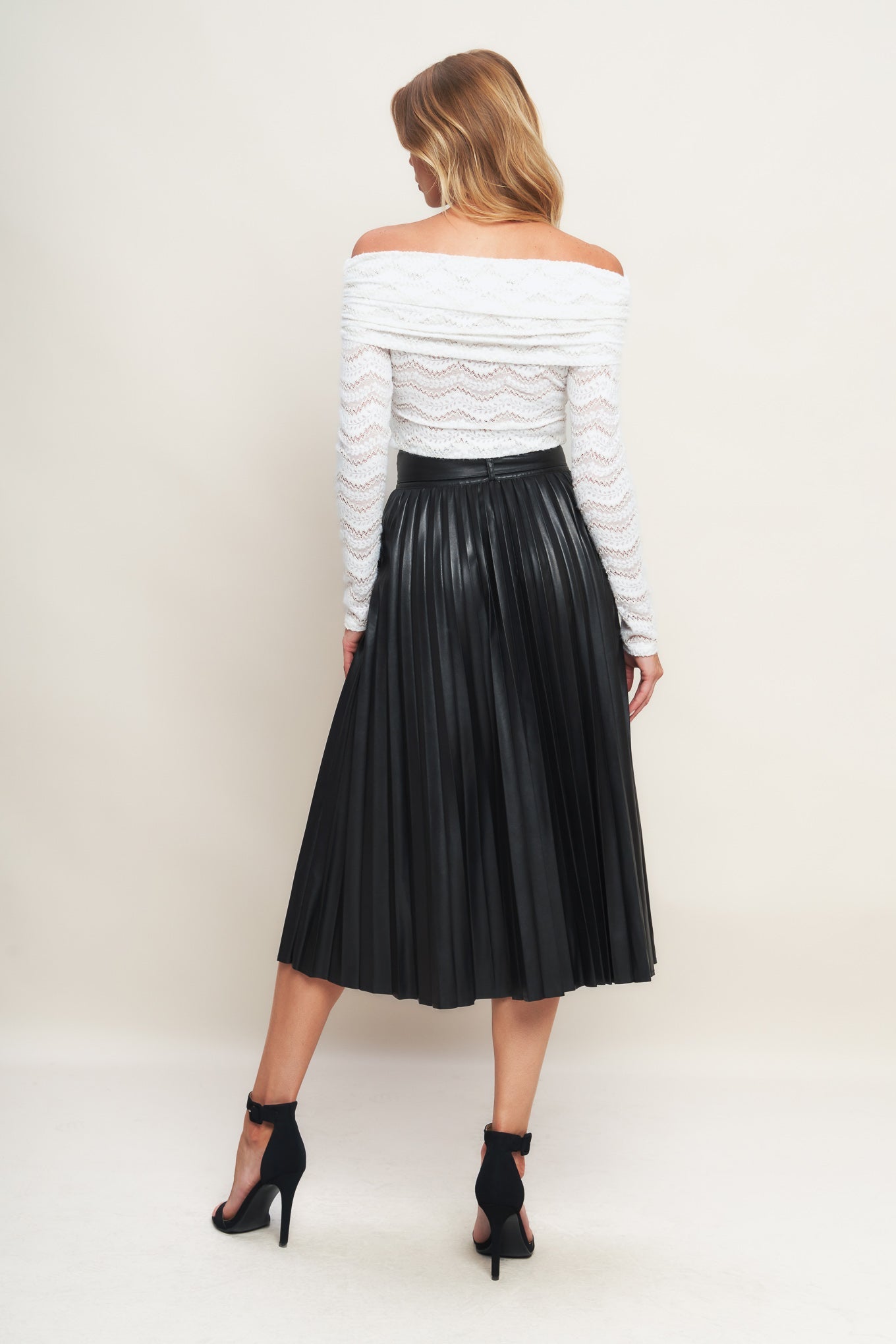 Flying Tomato You Fill My Life With Leather Midi Skirt