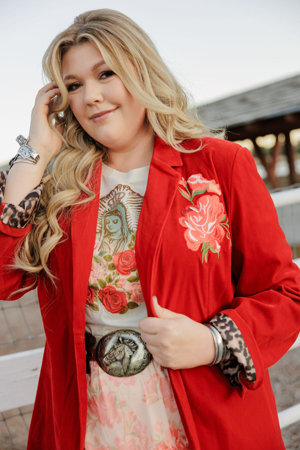 Rodeo Quincy Red Velvet Jacket