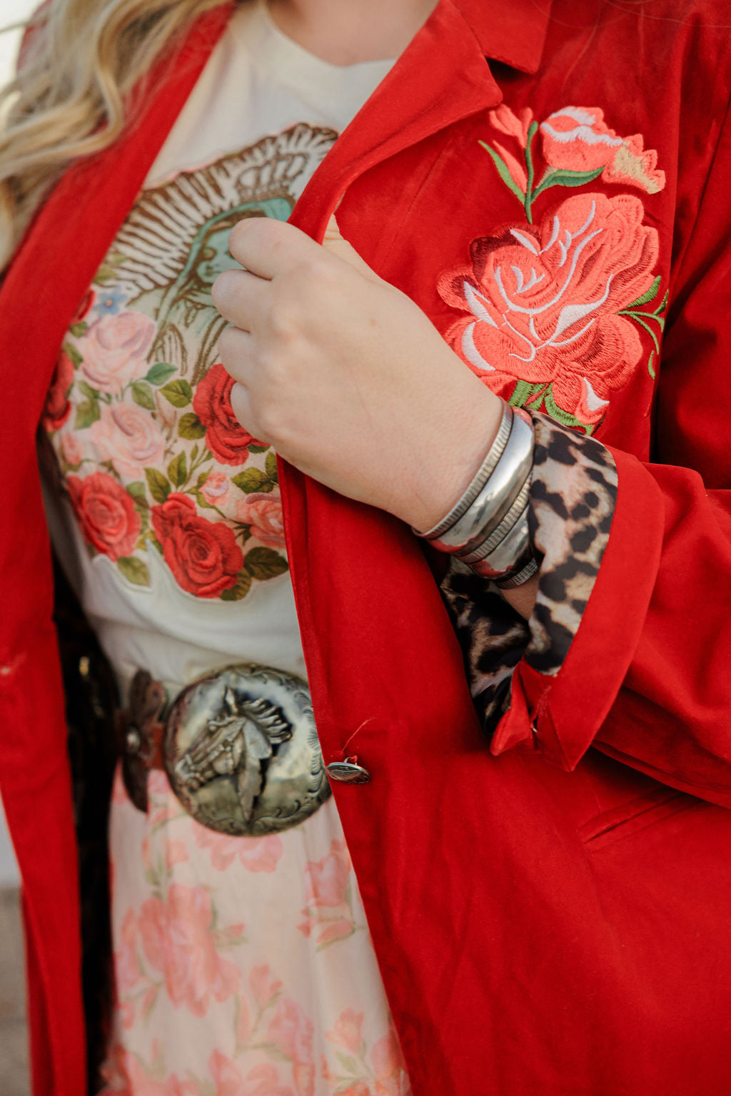 Rodeo Quincy Red Velvet Jacket