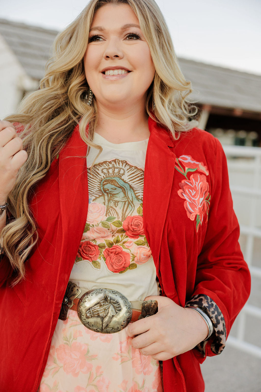 Rodeo Quincy Red Velvet Jacket