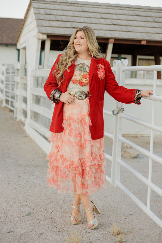 Rodeo Quincy Rose Mesh Skirt