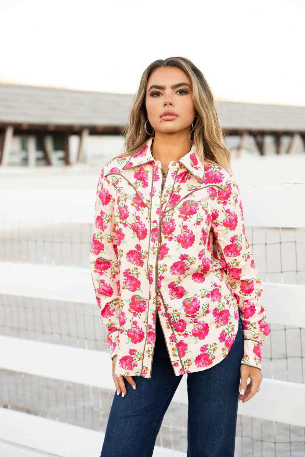 Rodeo Quincy Wild Rose Button Up