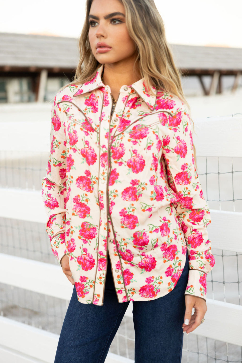 Rodeo Quincy Wild Rose Button Up