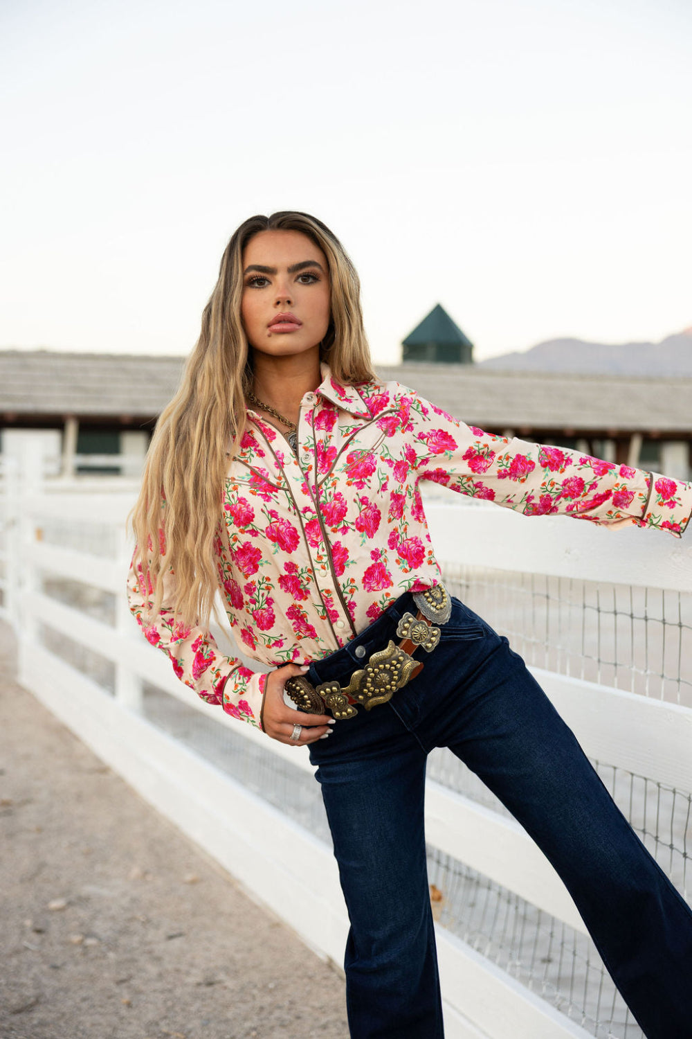 Rodeo Quincy Wild Rose Button Up