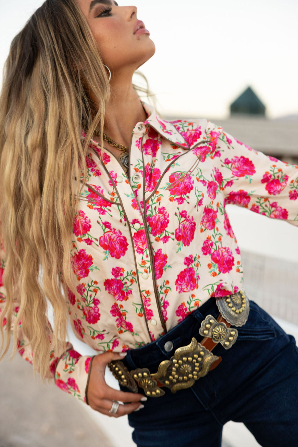 Rodeo Quincy Wild Rose Button Up