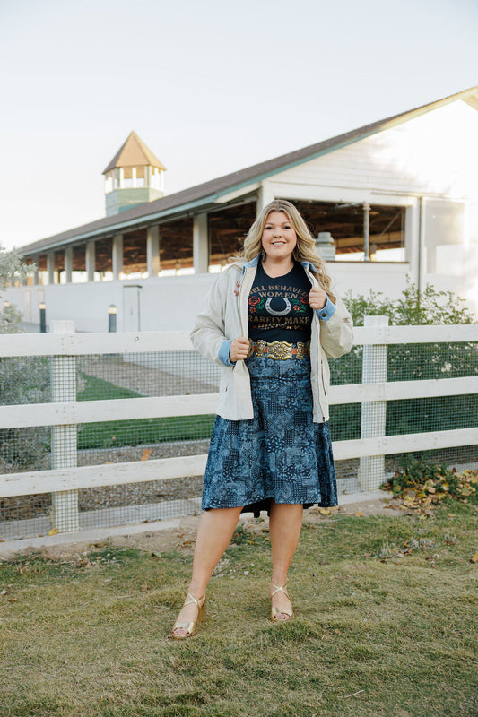 Rodeo Quincy Denim Rose Skirt