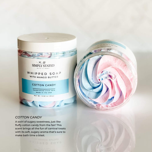 Simply Stated Cotton Candy Kids Whipped Soap Made in America