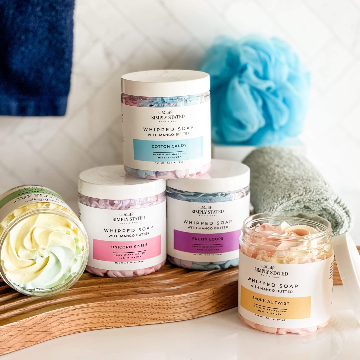 Simply Stated Cotton Candy Kids Whipped Soap Made in America