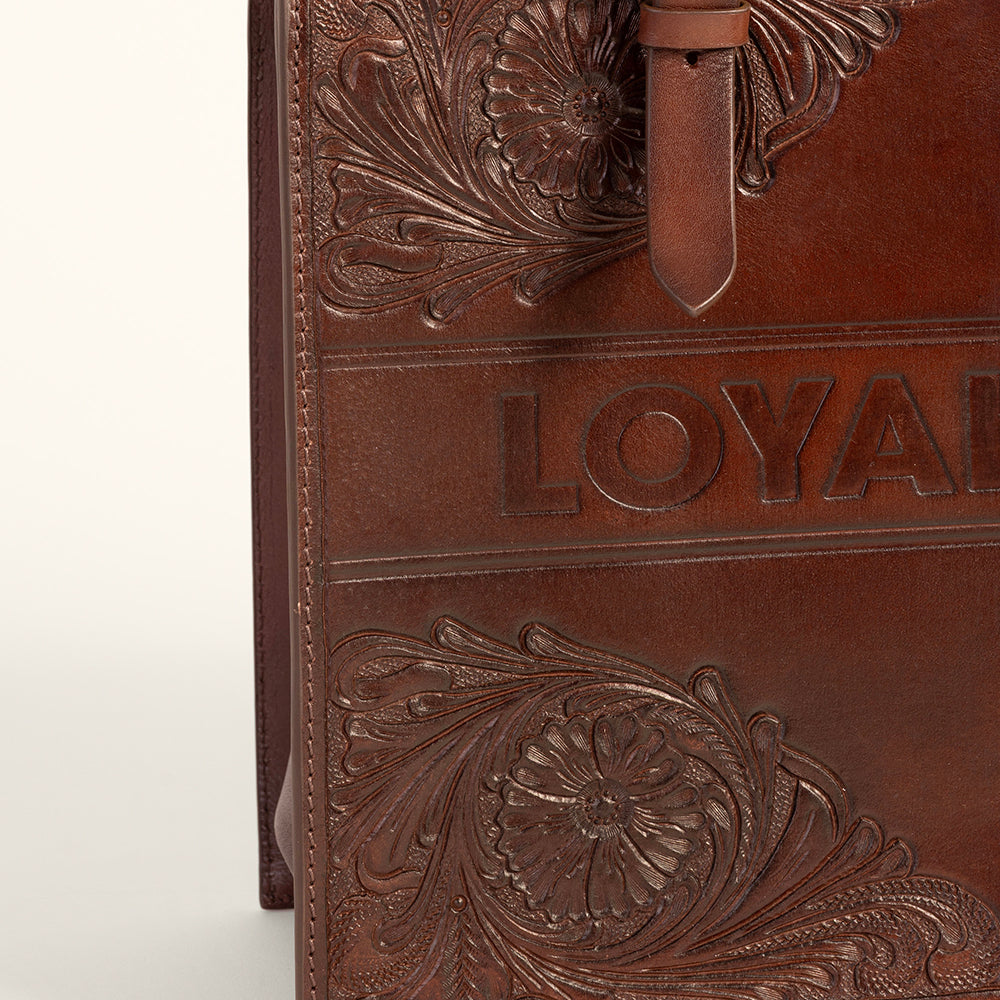 Myra Loyal West Mivva Handtooled Medium Bag - Brunette Leather