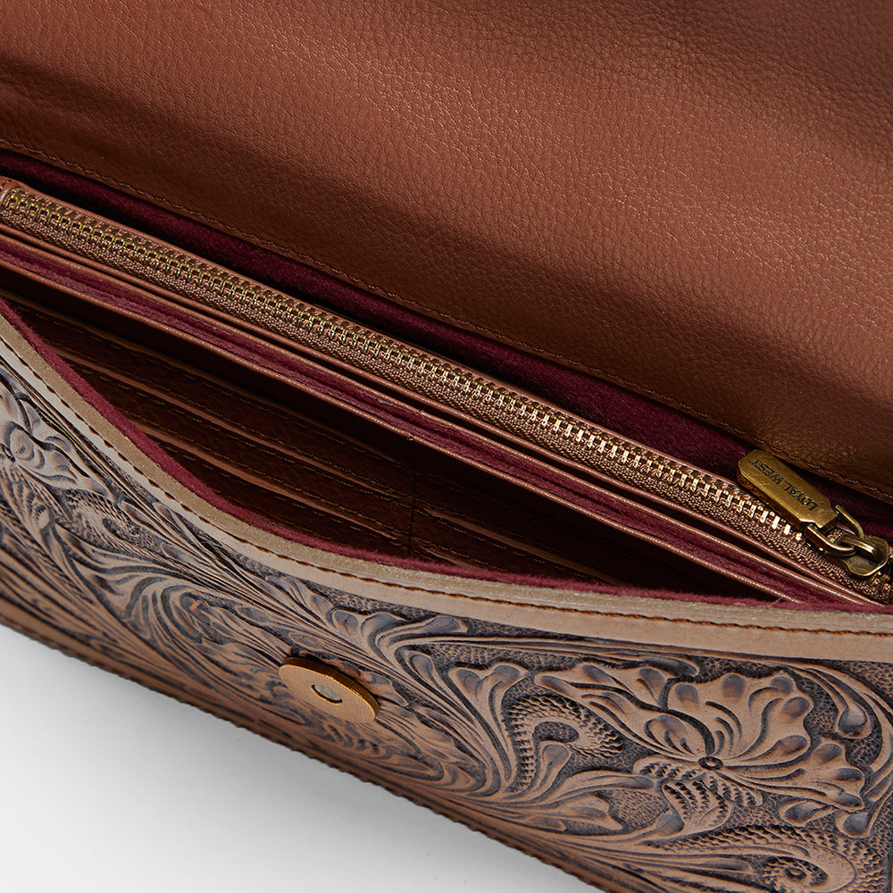 Myra Loyal West The LW On The Go Mini Chain Bag- In Handtooled Leather
